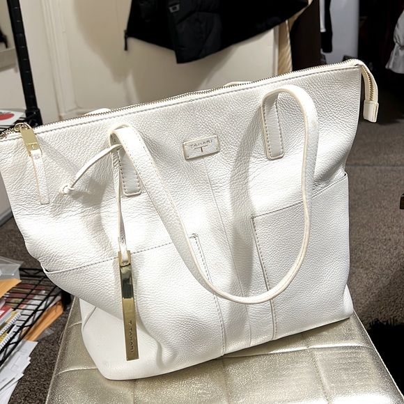T Tahari Handbags - Tahari white leather bag